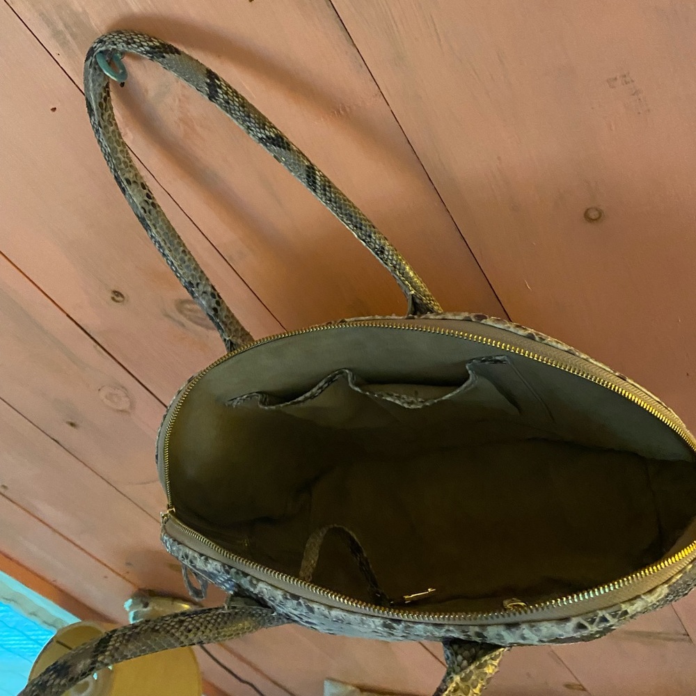 Nwot Genuine Python Tote 12x11x5 - image 1